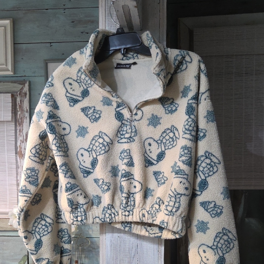 Peanuts Cream and Blue Utility Jacket